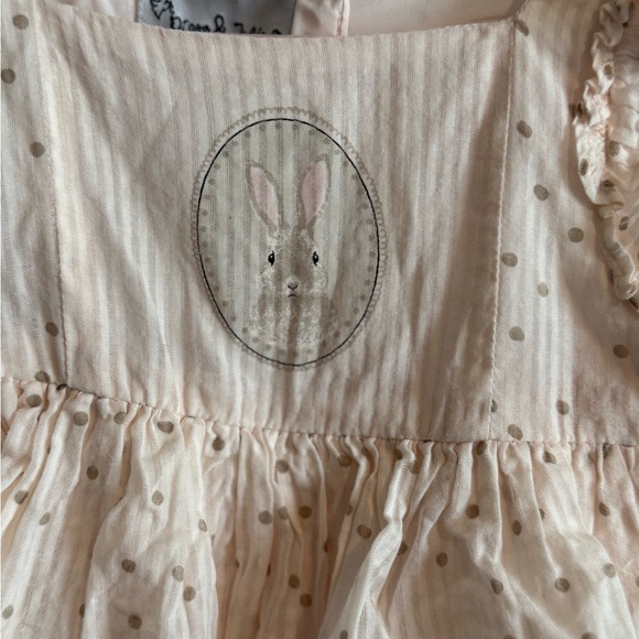 Pippa & Julie Adorable Pink Ruffled Dress with Bunny Design - Picture 3 of 5